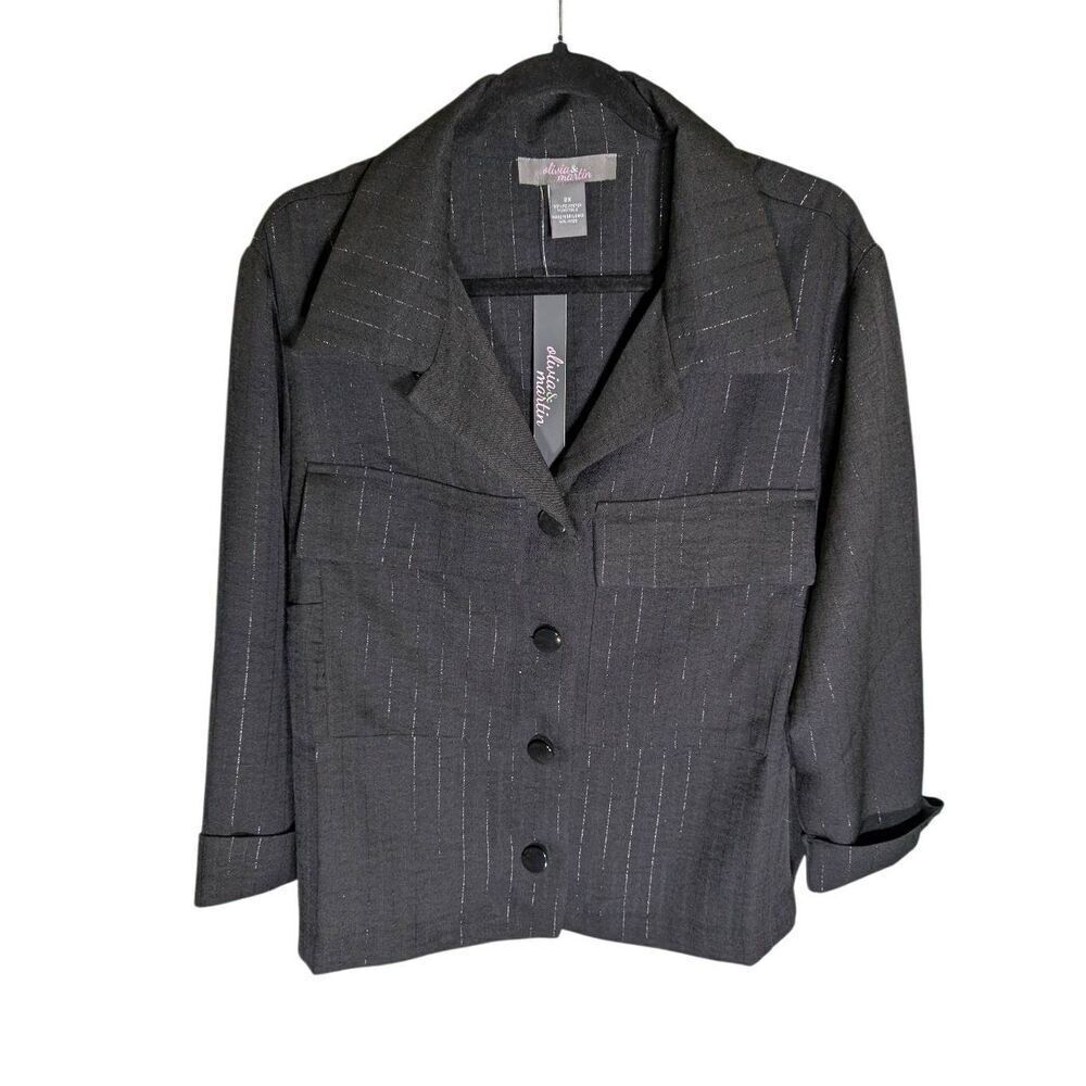 NWT Olivia & Martin Jacket/Shirt Women’s Large L Gray with Pockets Women's Large